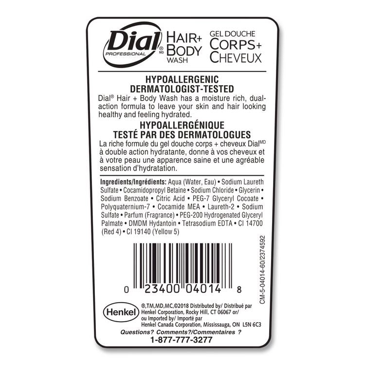 Hair + Body Wash, Neutral Scent, 7.5 oz, 24/Carton