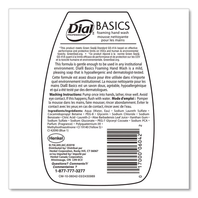 Basics Hypoallergenic Foaming Hand Wash, Honeysuckle Scent, 7.5 oz