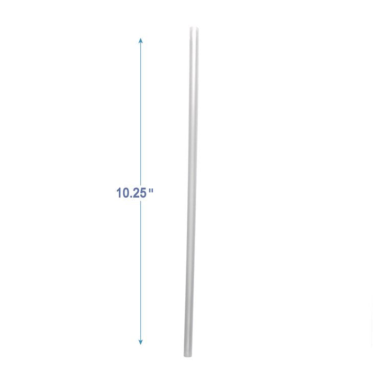 Wrapped Giant Straws, 10.25", Polypropylene, Clear, 100/Pack, 10 Packs/Carton