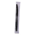 Heavyweight Wrapped Polypropylene Cutlery, Knife, Plastic, Black, 1,000/Carton