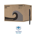 Heavyweight Wrapped Polypropylene Cutlery, Knife, Plastic, Black, 1,000/Carton