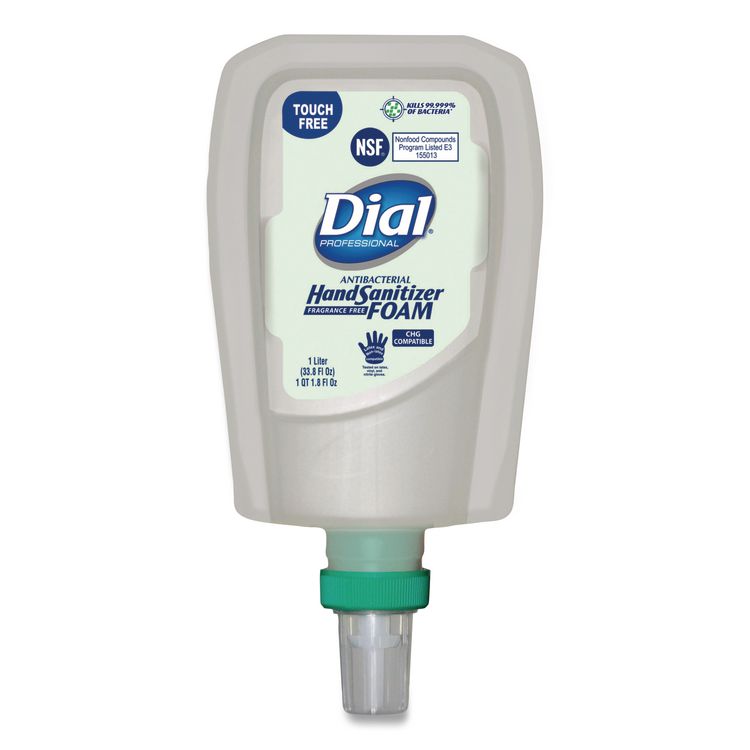 Antibacterial Foaming Hand Sanitizer Refill For Fit Touch Free Dispenser, 1 L Bottle, Fragrance-Free, 3/carton