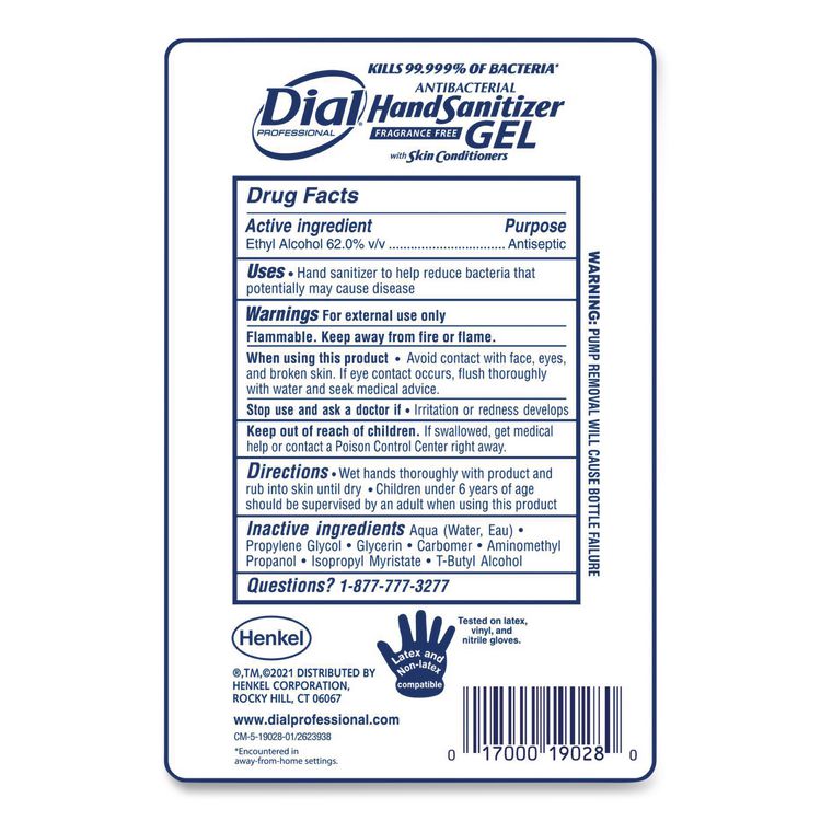 Antibacterial Gel Hand Sanitizer Refill For Fit Touch Free Dispenser, 1.2 L Bottle, Fragrance-Free, 3/carton