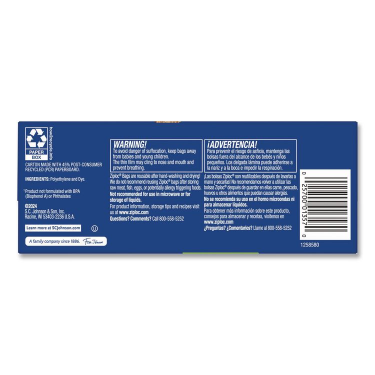 Resealable Sandwich Bags, 6.5" x 5.88", Clear, 90/Pack