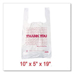 Thank You High-Density Shopping Bags, Have a Nice Day Labeling, Cut-Out Handles, 10" x 5" x 19", White/Red, 2,000/Carton