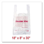 Thank You High-Density Shopping Bags, Have a Nice Day Labeling, Cut-Out Handles, 18" x 8" x 30", White/Red, 500/Carton