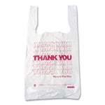 Thank You High-Density Shopping Bags, Have a Nice Day Labeling, Cut-Out Handles, 8" x 4" x 16", White/Red, 2,000/Carton