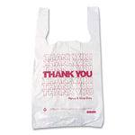 Thank You High-Density Shopping Bags, Have a Nice Day Labeling, Cut-Out Handles, 8" x 4" x 16", White/Red, 2,000/Carton