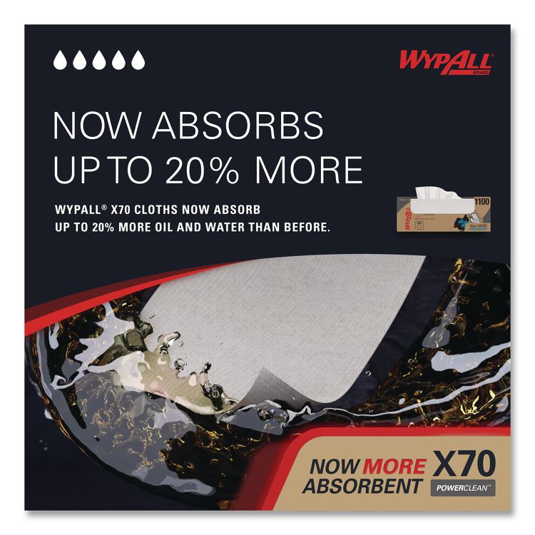 X70 Cloths, Flat Sheet, 16.6 x 14.9, White, 300/Carton