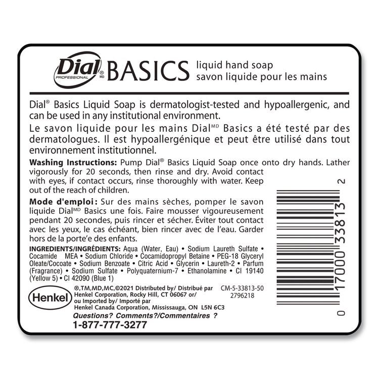 Basics MP Free Liquid Hand Soap, Unscented, 16 oz, 12/Carton