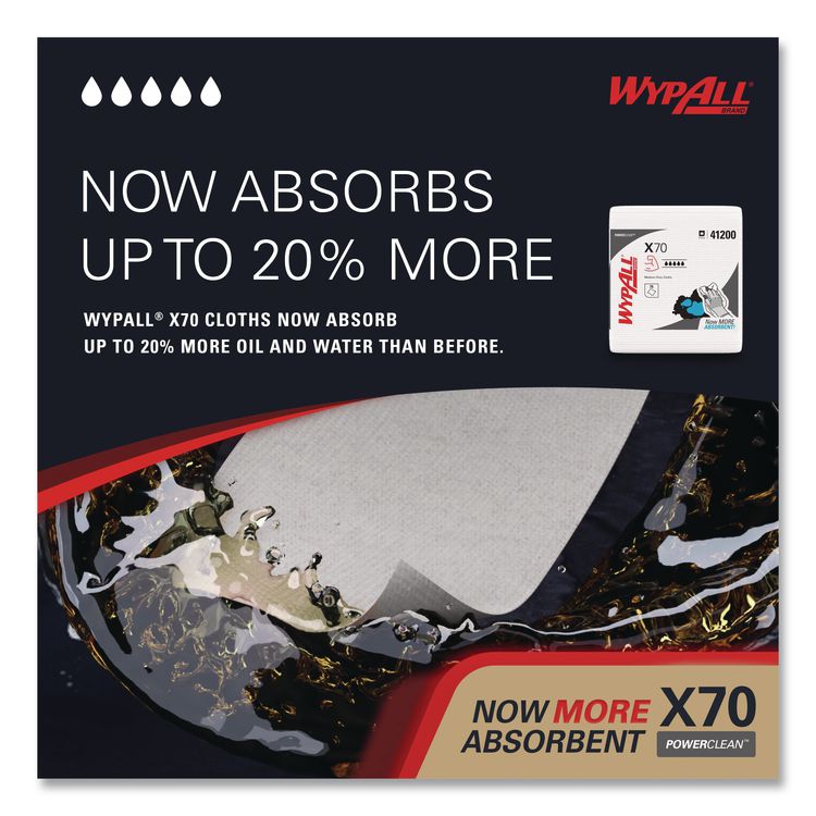 X70 Cloths, 1/4 Fold, 12.5 x 12, White, 76/Pack, 12 Packs/Carton