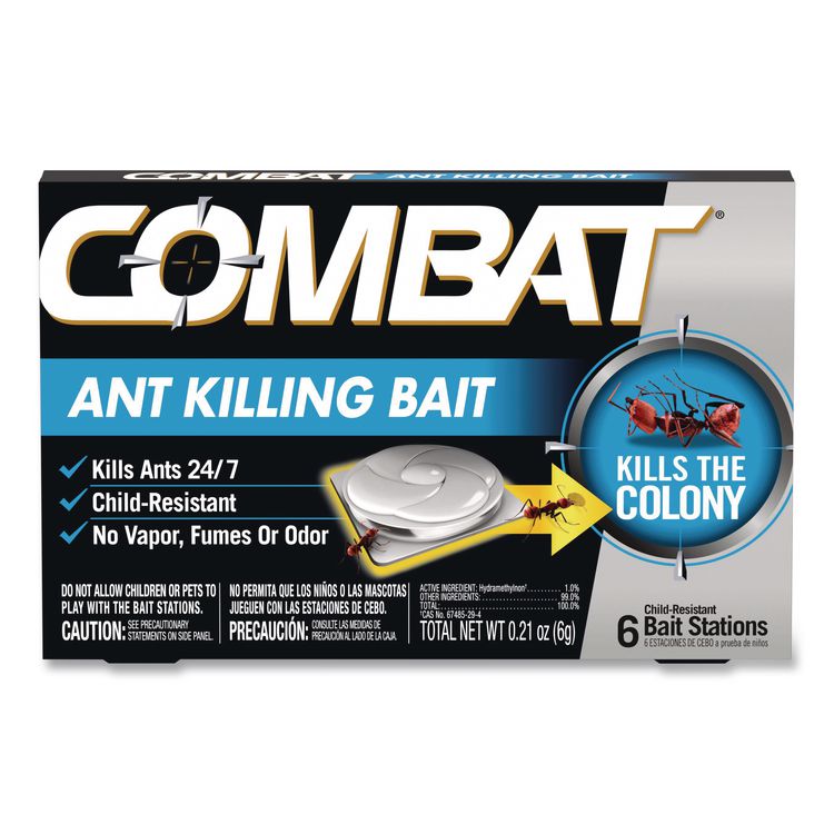 Combat Ant Killing System, Child-Resistant, Kills Queen And Colony, 6/box, 12 Boxes/carton