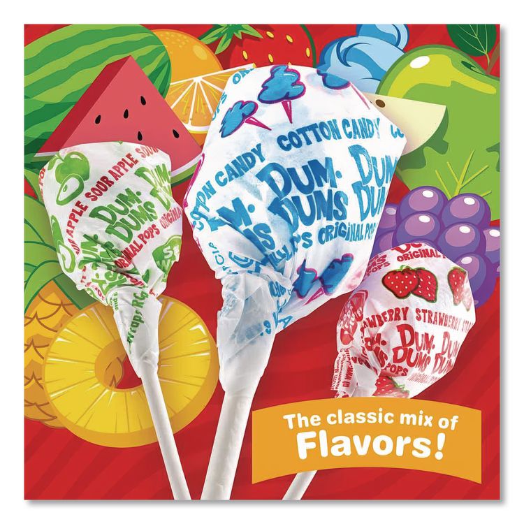 Dum-Dum-Pops, Assorted Flavors, Individually Wrapped, 300/pack