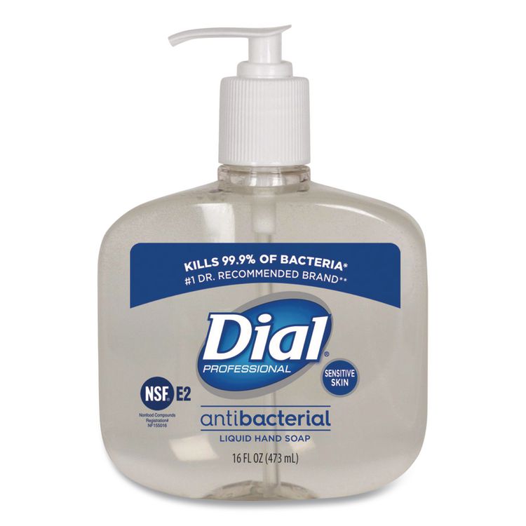 Antibacterial Liquid Hand Soap for Sensitive Skin, Light Floral Scent, 16 oz, 12/Carton
