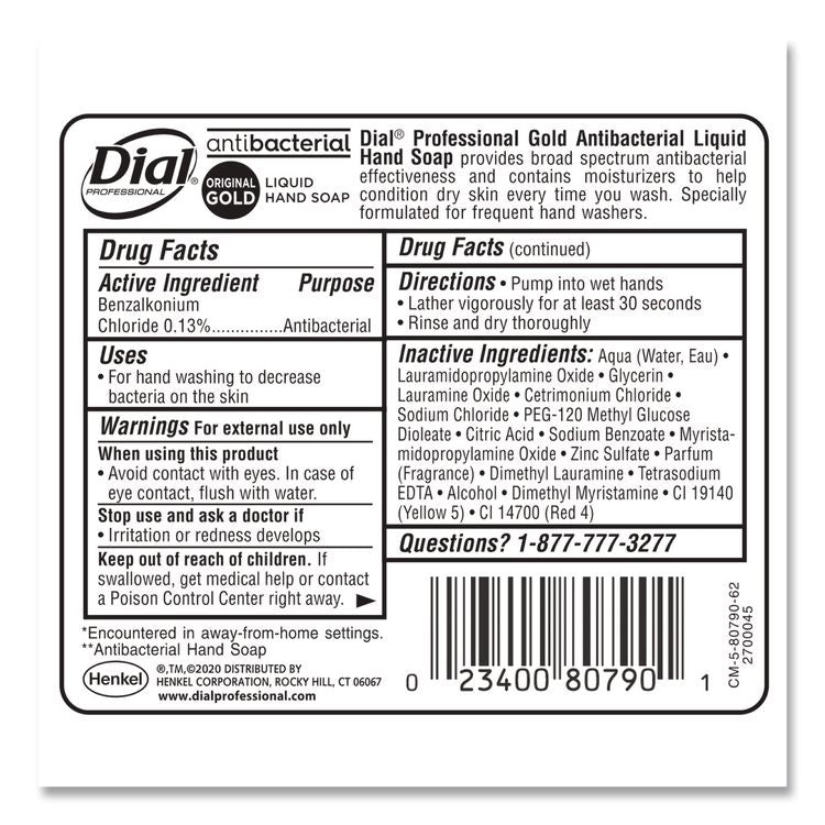 Gold Antibacterial Liquid Hand Soap, 16 oz