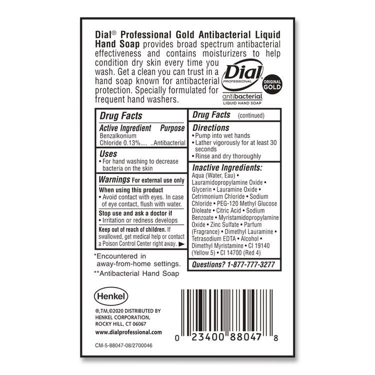 Gold Antibacterial Liquid Hand Soap, 1 gal