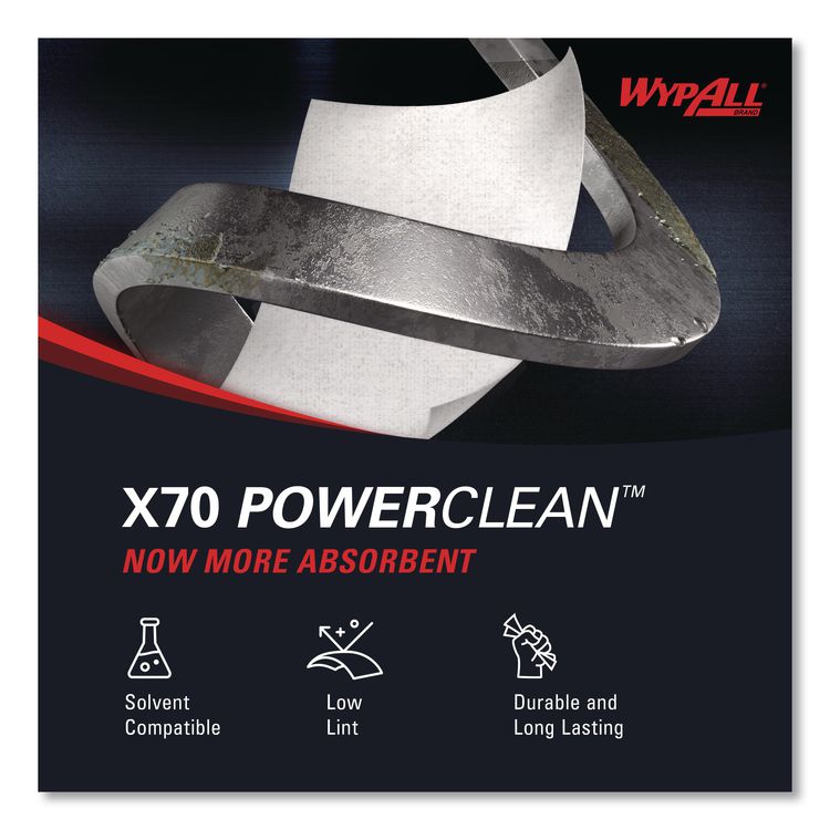 X70 Cloths, Jumbo Roll, Perf., 12.4 x 12.2, White, 870 Towels/Roll