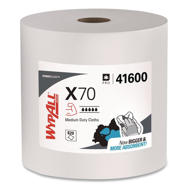X70 Cloths, Jumbo Roll, Perf., 12.4 x 12.2, White, 870 Towels/Roll