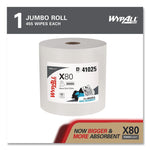 Power Clean X80 Heavy Duty Cloths, Jumbo Roll, 12.4 x 12.2, White, 475/Roll