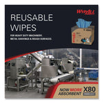 Power Clean X80 Heavy Duty Cloths, 11.1 x 16.8, Blue, 160 Wipers/Carton