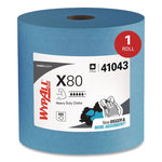 Power Clean X80 Heavy Duty Cloths, Jumbo Roll, 12.4 x 12.2, Blue, 475/Roll