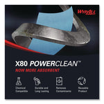 Power Clean X80 Heavy Duty Cloths, Jumbo Roll, 12.4 x 12.2, Blue, 475/Roll