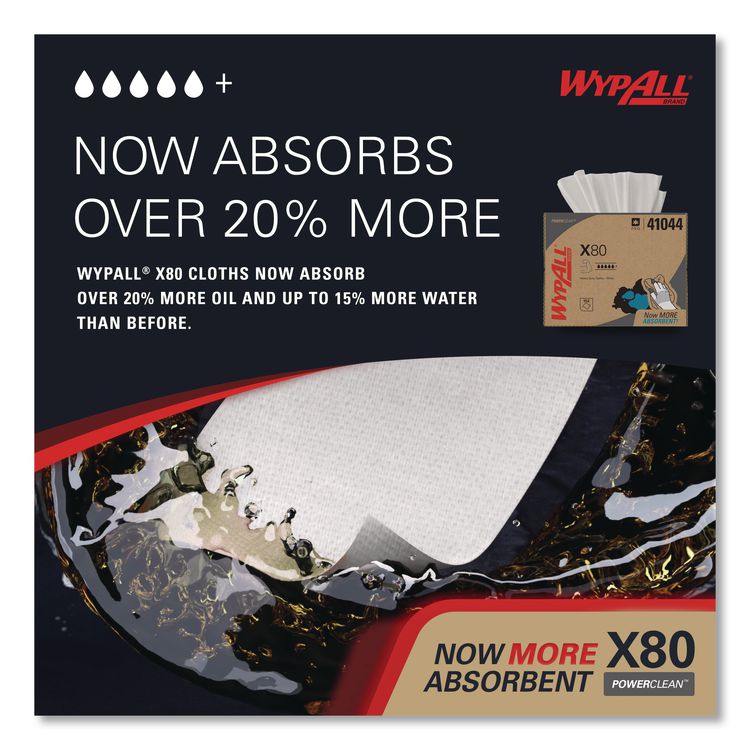 X80 Cloths, HYDROKNIT, BRAG Box, 11.1 x 16.8, White, 160/Carton