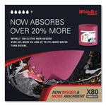 Power Clean X80 Heavy Duty Cloths, Jumbo Roll, 12.4 x 12.2, Red, 475 Wipers/Roll