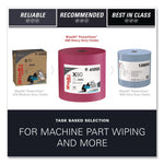 Power Clean X80 Heavy Duty Cloths, Jumbo Roll, 12.4 x 12.2, Red, 475 Wipers/Roll