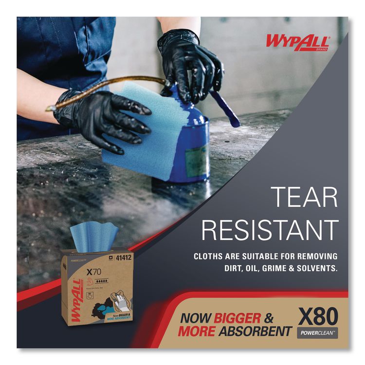 X70 Cloths, POP-UP Box, 9.13 x 16.8, Blue, 100/Box, 10 Boxes/Carton