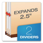 Manila Top Tab Classification Folders, 1.75" Expansion, 2 Dividers, 6 Fasteners, Letter Size, Manila Exterior, 10/Box