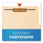 Manila Top Tab Classification Folders, 1.75" Expansion, 2 Dividers, 6 Fasteners, Letter Size, Manila Exterior, 10/Box