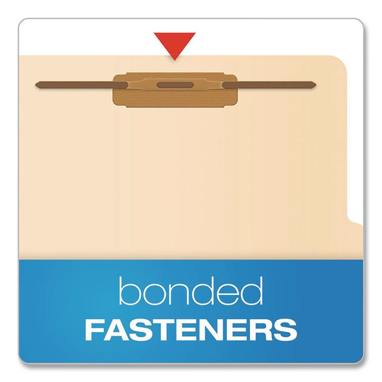 Manila Top Tab Classification Folders, 1.75" Expansion, 2 Dividers, 6 Fasteners, Letter Size, Manila Exterior, 10/Box