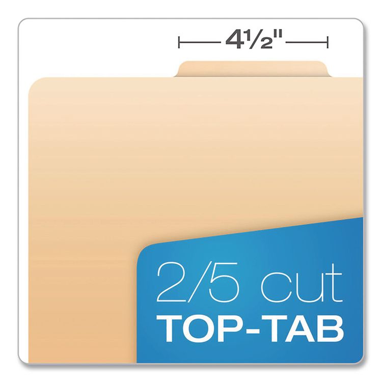 Manila Top Tab Classification Folders, 1.75" Expansion, 2 Dividers, 6 Fasteners, Letter Size, Manila Exterior, 10/Box