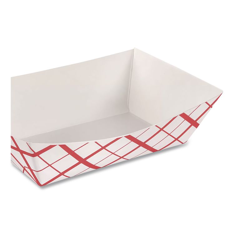 Paper Food Baskets, 0.5 lb Capacity, 4.58 x 3.2 x 1.25, Red/White, Paper, 1,000/Carton