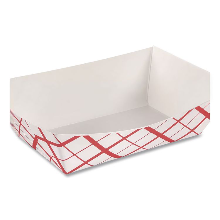 Paper Food Baskets, 1 lb Capacity, Red/White, Paper, 1,000/Carton