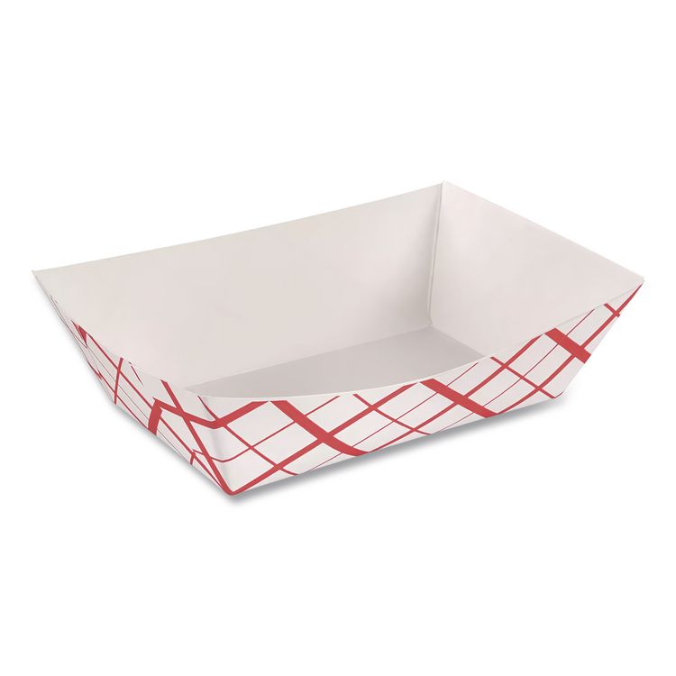 Paper Food Baskets, 2 lb Capacity, Red/White, Paper, 1,000/Carton