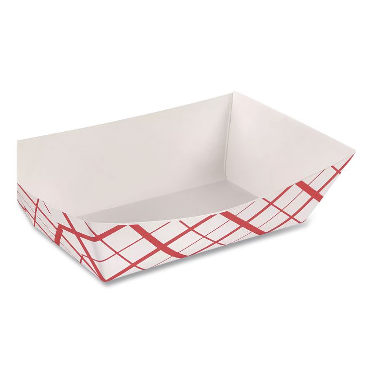 Paper Food Baskets, 3 lb Capacity, 7.2 x 4.95 x 1.94, Red/White, Paper, 500/Carton