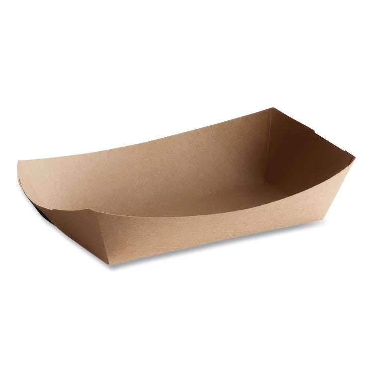 Eco Food Trays, 5 lb Capacity, Brown, Paper, 500/Carton