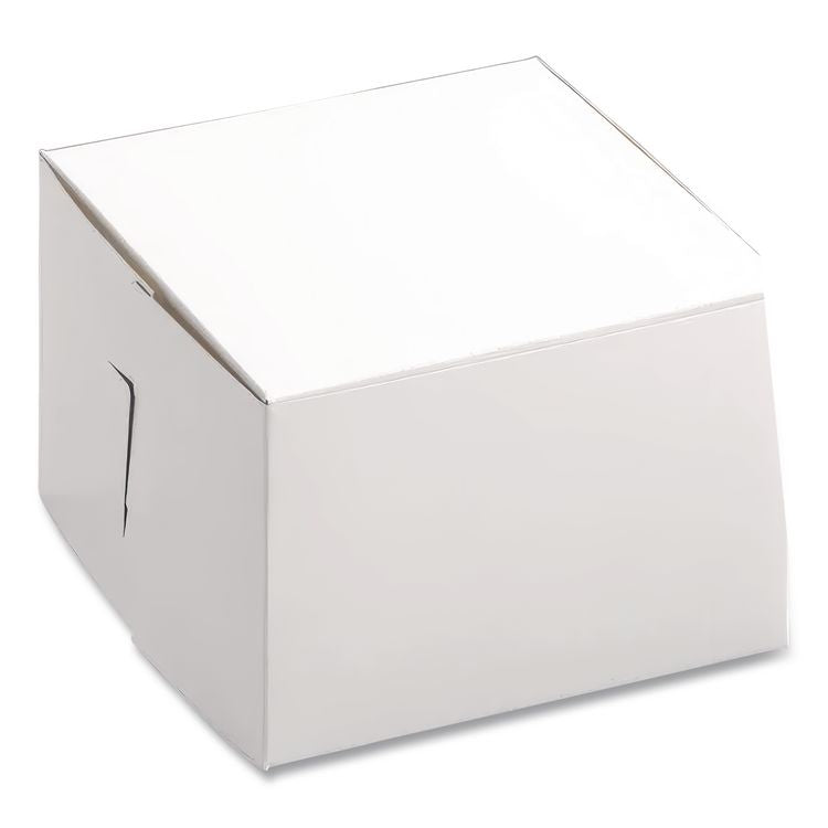 White One-Piece Non-Window Bakery Boxes, 6 x 6 x 4, White, Paper, 250/Bundle