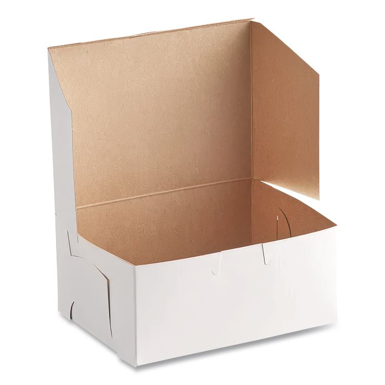 White One-Piece Non-Window Bakery Boxes, 6.25 x 3.75 x 2.13, White, Paper, 250/Bundle