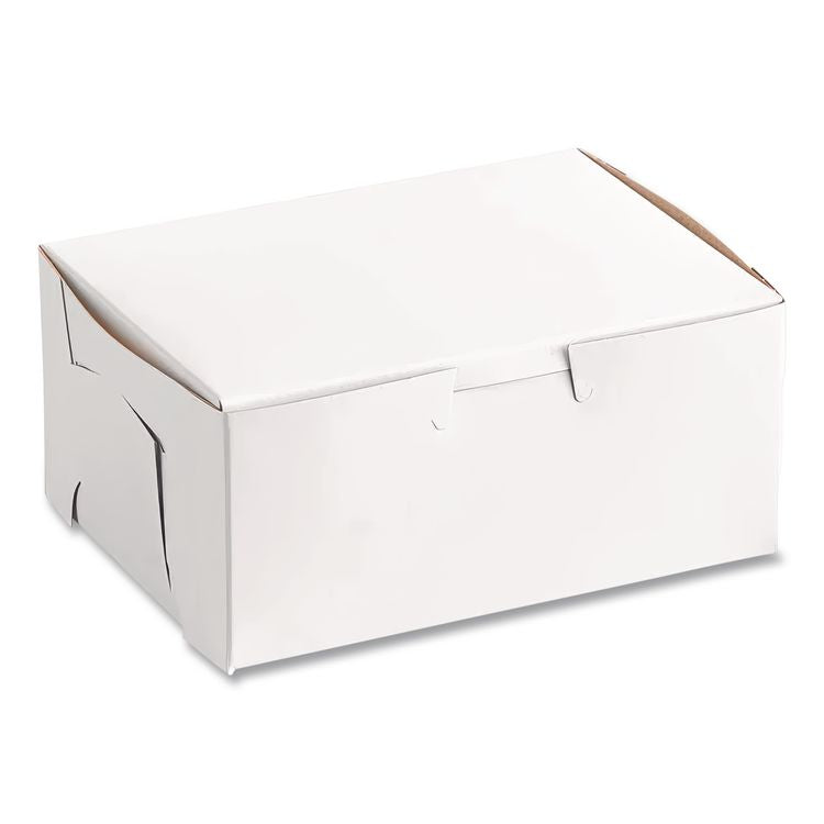White One-Piece Non-Window Bakery Boxes, 6.25 x 3.75 x 2.13, White, Paper, 250/Bundle