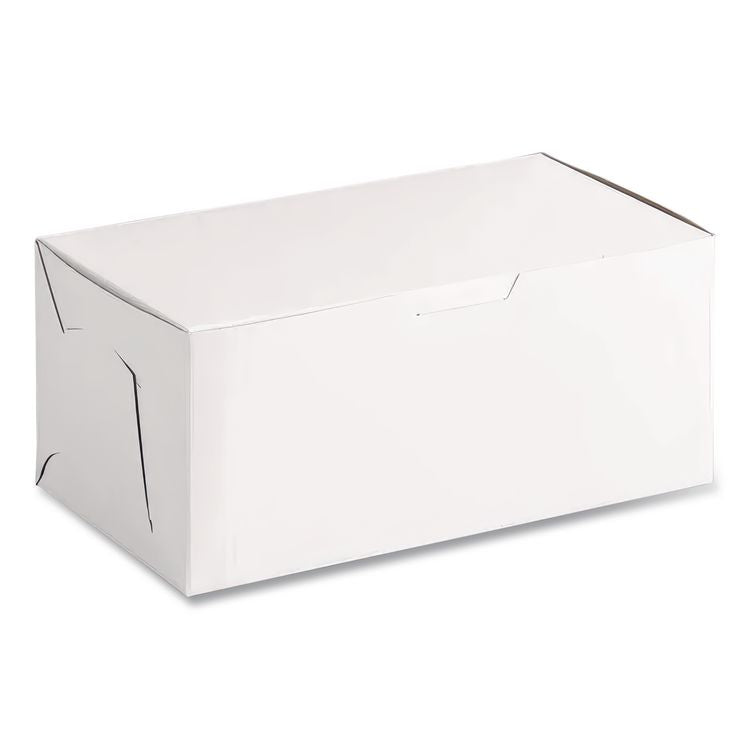White One-Piece Non-Window Bakery Boxes, 4 x 9 x 5, White, Paper, 250/Carton