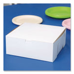 White One-Piece Non-Window Bakery Boxes, 9 x 9 x 4, White, Paper, 200/Carton