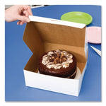 White One-Piece Non-Window Bakery Boxes, 9 x 9 x 4, White, Paper, 200/Carton