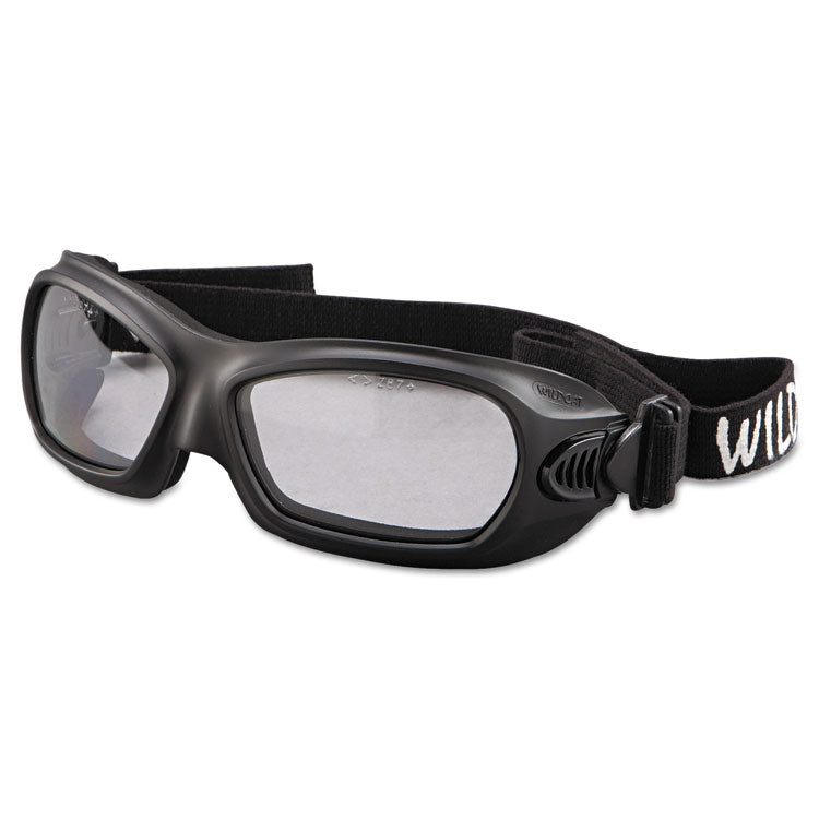 V80 WildCat Safety Goggles, Black Frame, Clear Lens