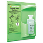 Saline Eye Wash Wall Station, 16 oz Bottle, 1 Bottle/Station