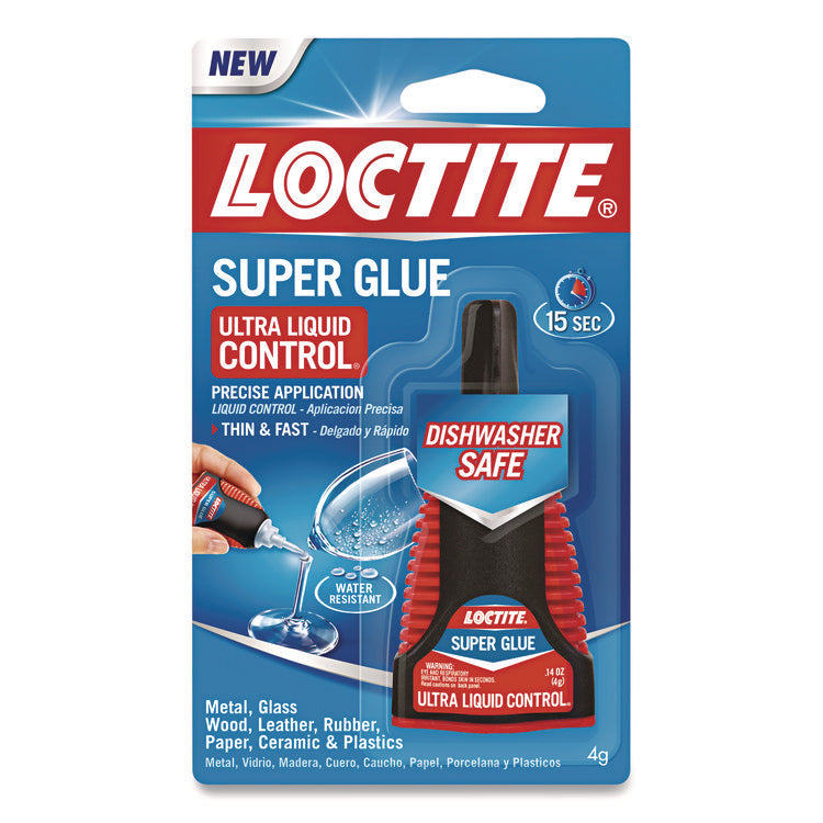 Ultra Liquid Control Super Glue, 0.14 Oz, Dries Clear