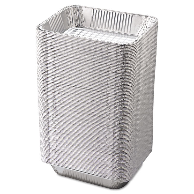 Aluminum Steam Table Pans, Half-Size Deep, 2.56" Deep, 10.38 x 12.75, 100/Carton
