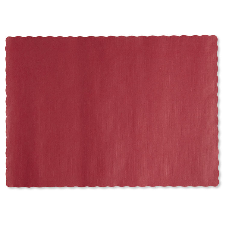 Solid Color Scalloped Edge Placemats, 9.5 X 13.5, Red, 1,000/carton